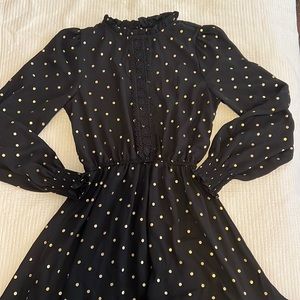 Black midi fluff dress Juniors (S)